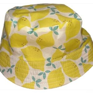 3 for $6 Lemon Print Bucket Hat Adult Size Cartoon Fruit Allover Design NWOT